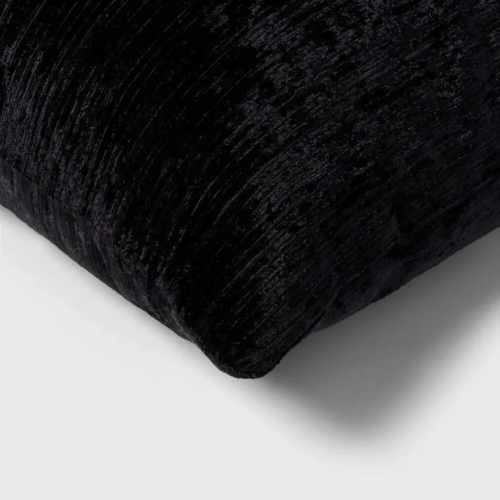 THRESHOLD Black Velvet Decorative Throw Pillow - 24×23